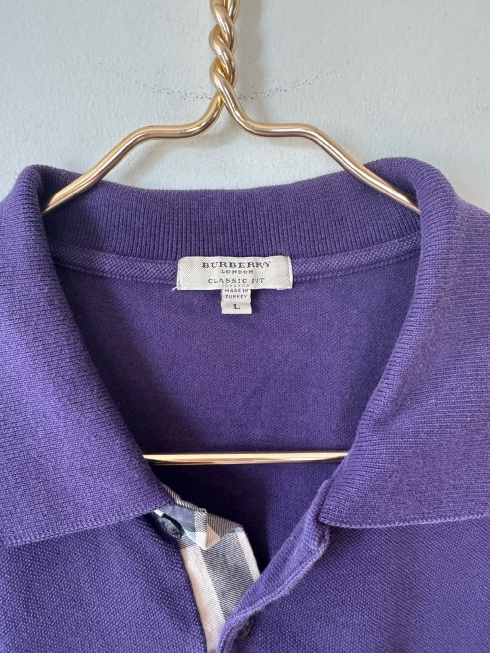 Burberry Purple Polo Shirt Classic Fit L - Picture 6 of 7